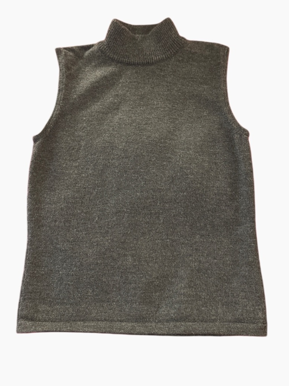 TAHARI Gray Sleeveless Turtleneck Sweater
